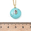 Natural & Synthetic Mixed Stone Geometric Pendant 304 Stainless Steel Cable Chain Necklaces NJEW-JN06675-3