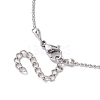 Glass Teardrop Charms Necklaces NJEW-TA00149-5