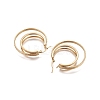 304 Stainless Steel Triple Hoop Earrings STAS-D171-30G-2
