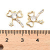 Brass Micro Pave Clear Cubic Zirconia Charms KK-C054-19G-3