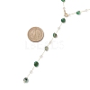 Handmade Natural Green Agate Beaded Chains Earring & Necklaces Sets SJEW-JS01342-04-4