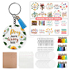 Flower Theme DIY Blank Oval Acrylic Keychain Making Kits DIY-GO0002-74-1