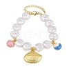 Ocean Brass Enamel Charm Bracelets for Women KK-CBA68DA-15B-G-4