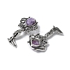 Angel Brass Natural Lepidolite Pendants KK-D361-02AS-15-2