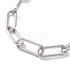 304 Stainless Steel Paperclip Chain Bracelet for Men Women BJEW-E031-03P-01-2