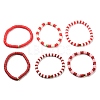 Handmade Polymer Clay Heishi Beads Stretch Bracelets Sets BJEW-JB05902-08-1