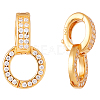 2Pcs 925 Sterling Silver Pave Clear Cubic Zirconia Twister Clasps STER-HS0001-22B-G-1