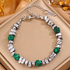 304 Stainless Steel and Acrylic Nuggets Beaded Bracelets for Men WG97E6A-02-2