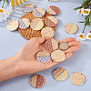 Beadthoven 16Pcs 4 Colors Printed Resin & Wood Pendants WOOD-BT0001-13-14