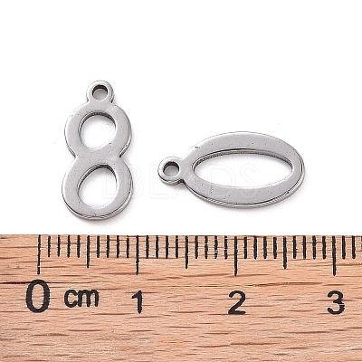 10Pcs 201 Stainless Steel Pendants STAS-R108-1-1