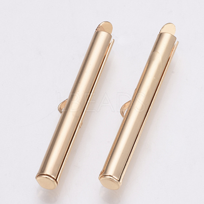 Brass Slide On End Clasp Tubes KK-Q747-11H-KC-1