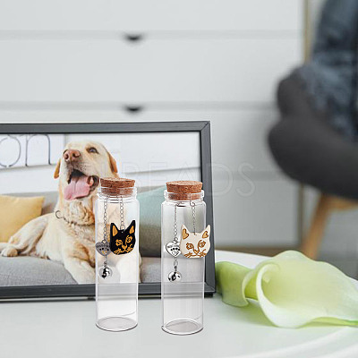 4Pcs 2 Styles Transparent Glass Empty Bottles AJEW-DR00032-1
