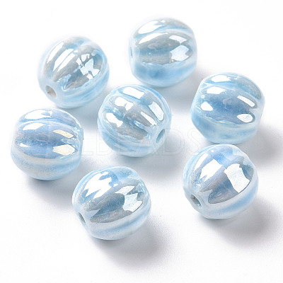 Glazed Porcelain Beads PORC-G010-01B-1