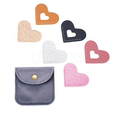 6Pcs 6 Styles PU Leather Bookmarks AJEW-TA0002-03-1