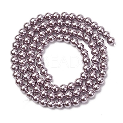 Electroplated Shell Pearl Beads Strands BSHE-G041-4mm-02-1