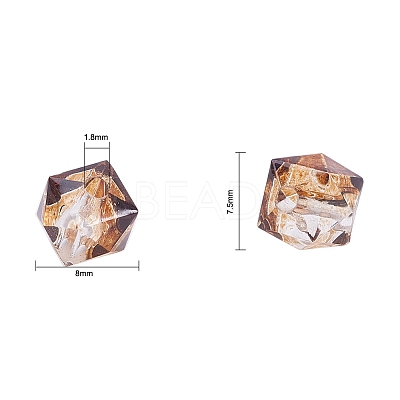 Two Tone Transparent Spray Painted Acrylic Bead X-ACRP-T005-26A-1