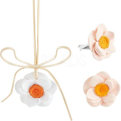 2Pcs 2 Colors Gesso Car Air Vent Decorations AJEW-FH0002-51-1