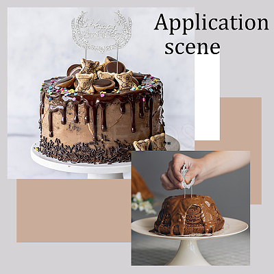 2Pcs 2 Styles Alloy & Rhinestone Cake Toppers AJEW-CP0001-44S-1