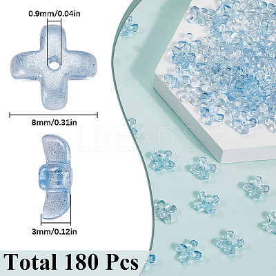 180Pcs Transparent Spray Painted Glass Beads GLAA-SC0002-46-1