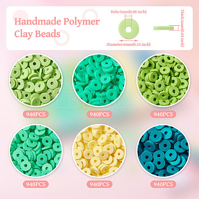5640Pcs 6 Colors Handmade Polymer Clay Beads CLAY-TA0001-58-1