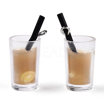 Plastic Imitation Drink Pendants CRES-S359-13F-1