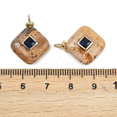 Natural Picture Jasper Pendants KK-B157-42A-03-1