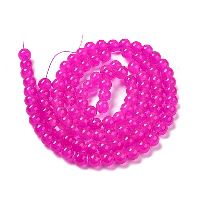 Baking Paint Imitation Jade Glass Round Bead Strands DGLA-Q021-8mm-28-1
