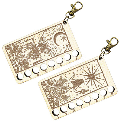 2Pcs 2 Style 8-Position Wood Embroidery Thread Storage Trays DIY-WH0625-001-1