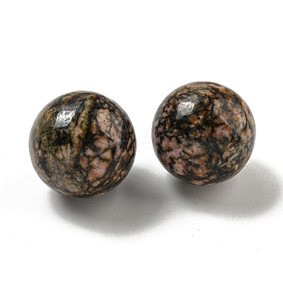 Natural Rhodonite Round Ball Figurines Statues for Home Office Desktop Decoration G-P532-02A-13-1