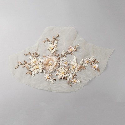 3D Flower Pattern Rayon Embroidery Ornament Accessories DIY-WH0399-52B-1