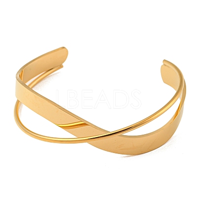 304 Stainless Steel Plain Cuff Bracelet BJEW-B076-02G-1