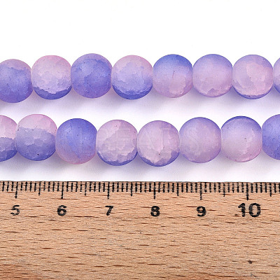 Crackle Glass Beads Strands GLAA-N009-10mm-08-1