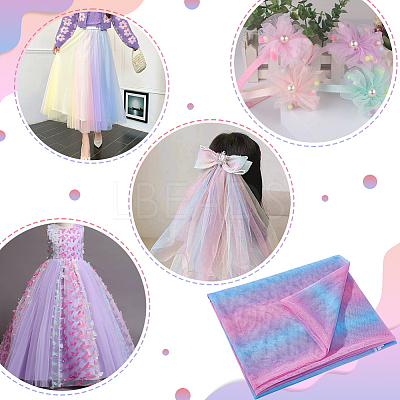 Rainbow Color Polyester Mesh Fabric DIY-WH0504-162A-1