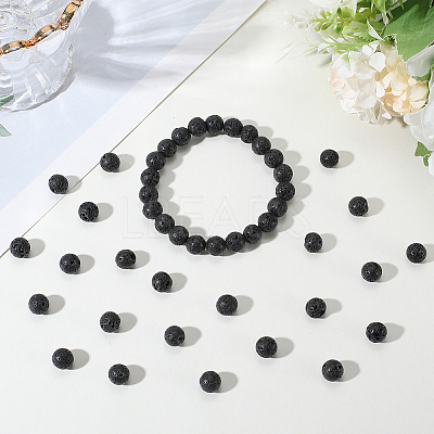 2 Strands Natural Lava Rock Beads Strands G-SP0001-28-1