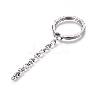 Tarnish Resistant 304 Stainless Steel Split Key Ring Clasps LS-STAS-L226-009B-1