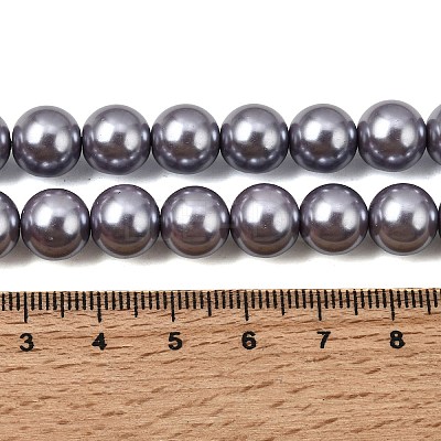 Eco-Friendly Dyed Glass Pearl Round Beads Strands HY-A002-10mm-RB028-1