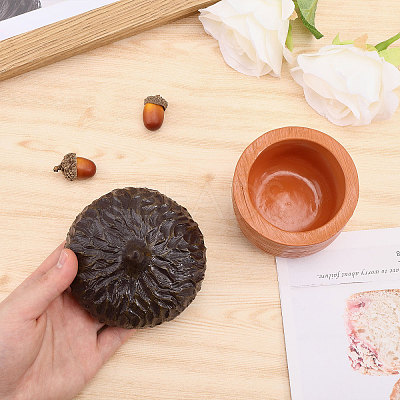 Resin Acorn Shape Storage Jar Sculpture DJEW-WH0001-37-1