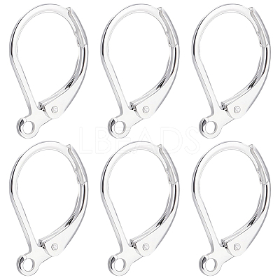 100Pcs 316L Surgical Stainless Steel Leverback Earring Findings STAS-BBC0010-61S-1