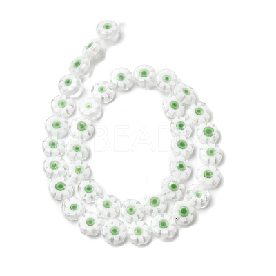 Handmade Millefiori Glass Flat Round Bead Strands LK-P011-23-1