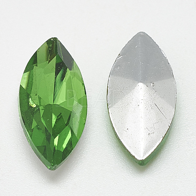 Pointed Back Glass Rhinestone Cabochons RGLA-T083-7x15mm-20-1