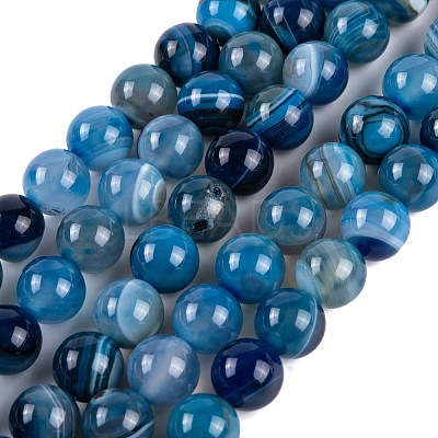 Natural Striped Agate/Banded Agate Beads AGAT-8D-8A-1