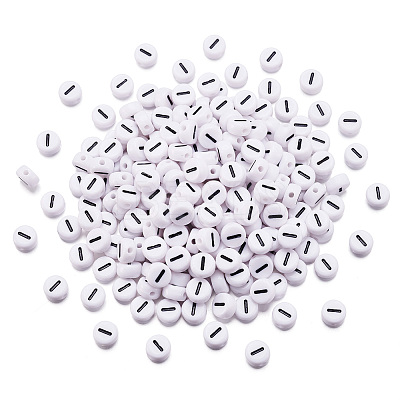 500Pcs Acrylic Horizontal Hole Letter Beads OACR-YS0001-03I-1