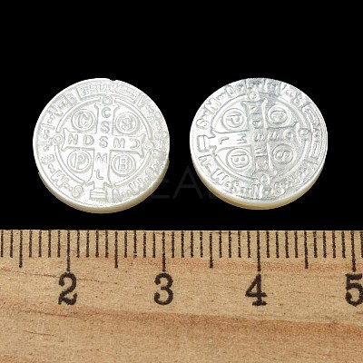 Carved Natural White Shell Cabochons SSHEL-N038-06B-09-1