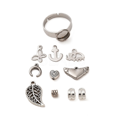 DIY Mixed Stone & Charm Ring Making Kits DIY-SZ0008-79-1