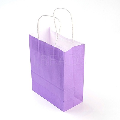 Pure Color Kraft Paper Bags AJEW-G020-A-09-1