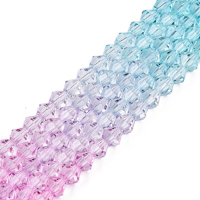 Gradient Color Baking Paint Glass Bead Strands DGLA-A039-T2mm-A05-1