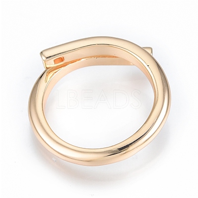 Brass Wire Wrap Open Cuff Ring for Women RJEW-T001-95G-1