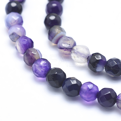 Natural Striped Agate/Banded Agate Beads G-J371-13-6mm-1
