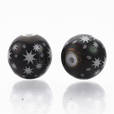 Christmas Electroplate Glass Beads EGLA-R113-07H-1