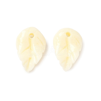 Synthetic Coral Dyed Leaf Charms CORA-Q034-01-02-1